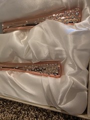 «Galaxy» Rose Gold Colored Cake Knife And Server Set With Crystals