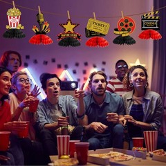 Pajean 12 Pieces Movie Night Party Decorations Supplies Theater Red