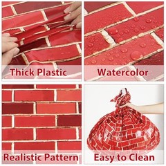 Red Brick Wall Backdrop Tablecloth Decoration 52 In x 100 Ft Red Brick