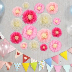 Aunifun 16 Pieces Paper Flower Tissue Chrysanth Variety Pack, Type 1