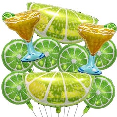 Lemon-Balloons Margarita-Balloon 10PCS Lime Fruit Green Lemon Foil Balloons