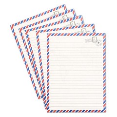 48 Pack Letter Writing Stationary Paper and Envelopes Set, Blue,White,Red