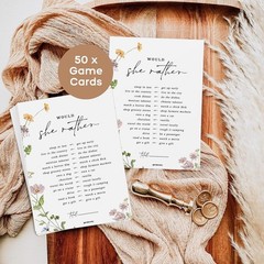 GardenCity Would She Rather, Bridal Shower 5X7 Inches, Rather