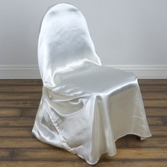 50 IVORY SATIN UNIVERSAL CHAIR COVERS for Wedding Reception Party Decorations
