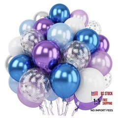 Balloon Bouquet Kit, 50 Pack Assorted Latex Metallic Blue Lavender White