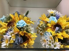 Wedding Flower bouquet Decorations Sunflowers And Blues You Can Change Colors