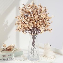Fake Flowers Artificial Flowers, Real Touch Silk Flowers Faux 5 Pcs Champagne
