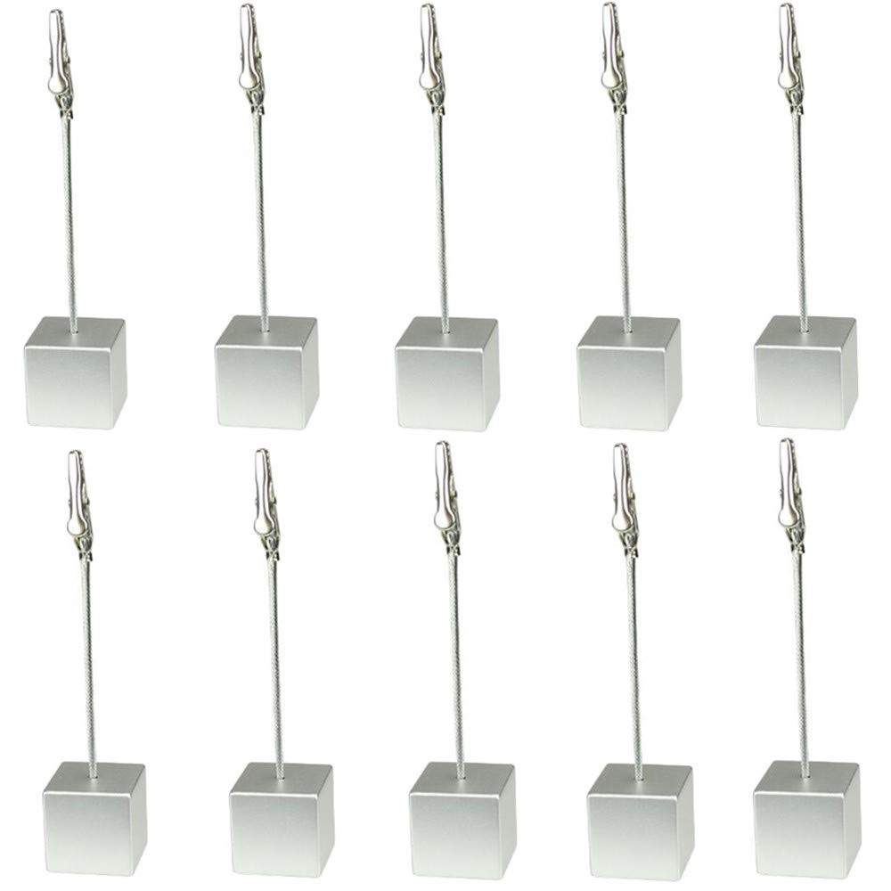 Table Number Holder Name Place Card Memo Clip 10PCS, Silver