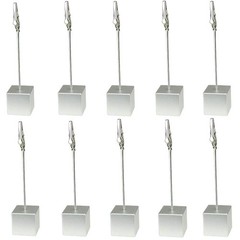 Table Number Holder Name Place Card Memo Clip 10PCS, Silver