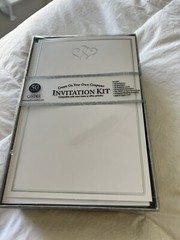 Gartner studios 50 Count Platinum Hearts Wedding Invitation Kit~ Sealed Package
