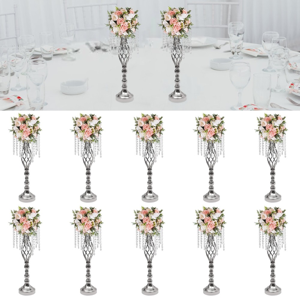 10PCS Crystal Stands Wedding Table Centerpieces Flower Racks 21.7inch Tall New