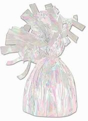Foil Balloon Weight Iridescent Multicolor White Pink Blue Lot of 6