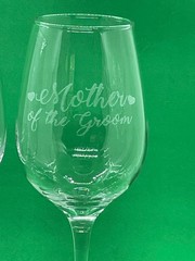 Father Mother of the Groom Wine Glasses Set of 2 Large 9″ Etched Wedding