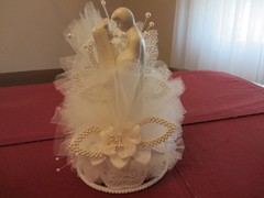 Wilton Wedding Cake Ornament Topper Lustrous Love White Bride Groom Porcelain