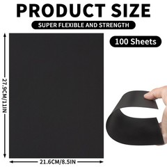 100 Sheets Black Cardstock – 8.5 X 11 100Sheets/8.5x11inch, Black/250gsm