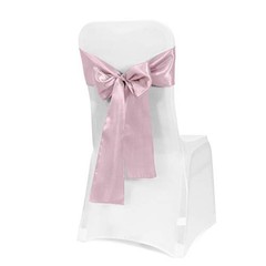 PCS Satin Chair Sashes Bows for Wedding Reception- Universal 50 Baby Pink