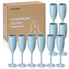 Acrylic Champagne Flutes Toasting Glasses Unbreakable Mimosa Bar 10 Blue