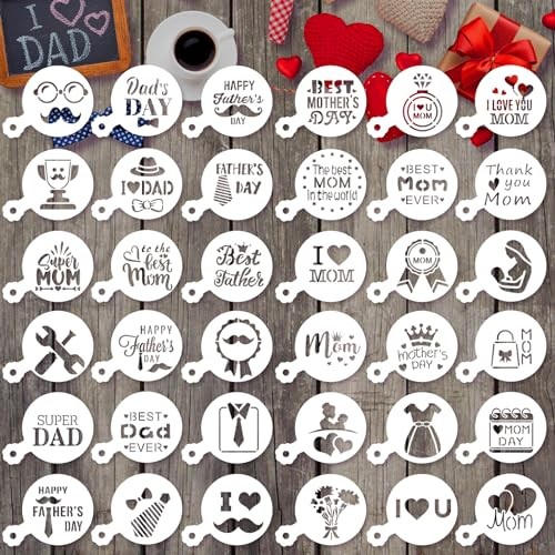 36-Piece Reusable Mother’s Day Father’s Day Cookie Cake Templates