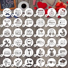 36-Piece Reusable Mother’s Day Father’s Day Cookie Cake Templates