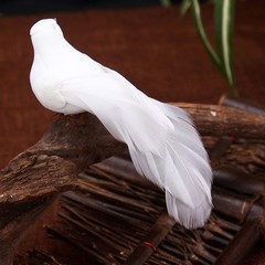 Artificial Doves Bird Garden Home Indoors 2pcs Clip Feather Home Lover