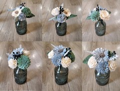 Dusty Blue Wedding Centerpieces for Jars Sage Sola Wood Flower Bouquets Shower