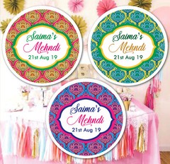 Glossy Personalised Glossy Wedding MEHNDI DHOLKI HENNA MAYUN Stickers Labels
