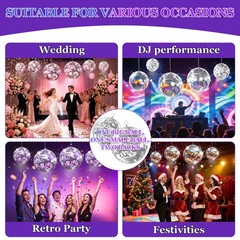2/3 Pcs Mirror Glass Disco Ball Large Home Party Club DJ Dance Stage Lighting
