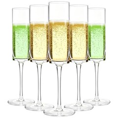 12-Pack Plastic Champagne Flutes, 6oz Square Disposable Toast 12-pack Clear