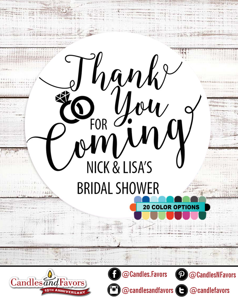 Thank you for coming! Bridal Shower Personalized Party Favor Round Stickers