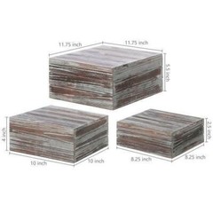 Torched Wood Stackable Cake/ Dessert/ Jewelry Display Box Risers Stand, Set of 3