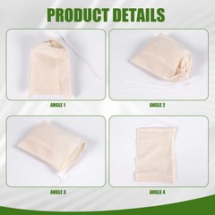 50 Pack Cotton Muslin Bags Multipurpose Drawstring Bags for Tea Jewelry3874