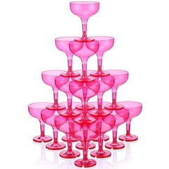 Pcs Champagne Glasses 5 oz Disposable Plastic Martini Glasses 50 Hot Pink