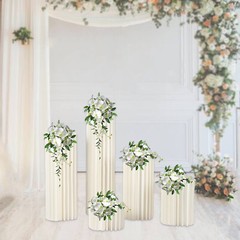 5pcs Cardboard Flowers Stands Milky White Flower Vase Stand Wedding Centerpieces