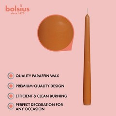 BOLSIUS Orange Taper Candles – 4 Pack Unscented 10 Inch Dinner Candle