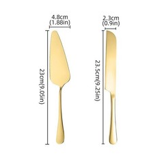 Cake Cutting Knife Set for Wedding, 2Pcs Elegant Thickened Stainless Steel