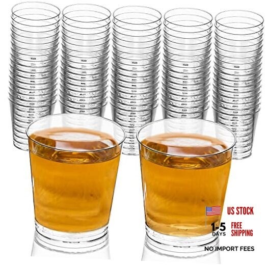 1 Oz Shot Glasses, 80 Hard Clear Plastic Shot Cup, 80 Count (Pack of 1)