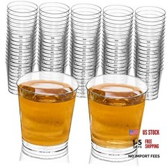 1 Oz Shot Glasses, 80 Hard Clear Plastic Shot Cup, 80 Count (Pack of 1)