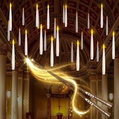 Floating Candles with Wand, 20 Pack 2 Wands Halloween Magic 6.1in-20pc 2 wands