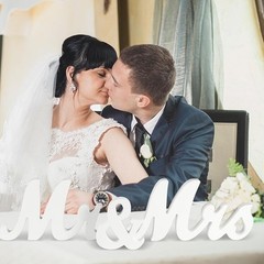 Adeeing Mr & Mrs Signs Wedding Pros Sweetheart Wooden Freestanding Letters Decor