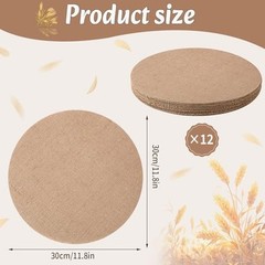 Pcs Round Burlap Placemats Bulk 11.8 inches Brown Reusable Natural Jute 12