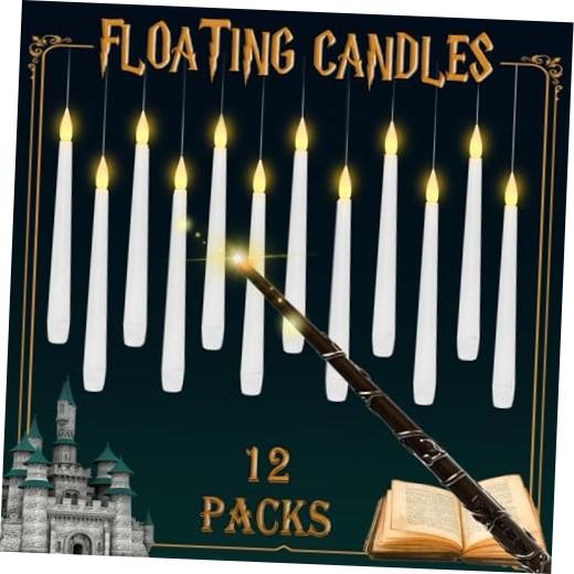 Floating Candles with Wand Remote, Set of 12 Christmas Tree 12pcs(Wand)