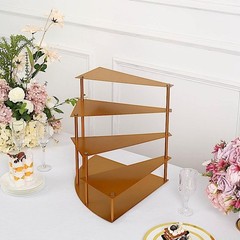 17 in Gold 4 Tier Spiral Stairway Metal Cupcake Dessert Stand 17″,