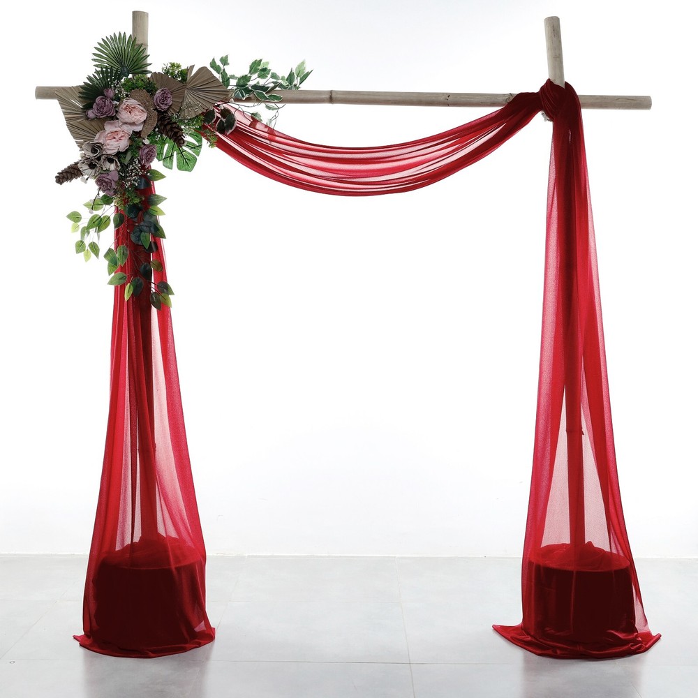 20ft Long Chiffon Wedding Arch Draping Fabric Curtain Panel Event Photo Backdrop