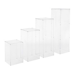 4Pcs Clear Acrylic Pedestal Stands, Display Pedestal for Floral & Cake Display