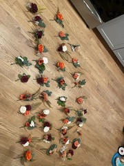 39 Artificial Flower Bundles And 60 Sage Green Chair Sashes