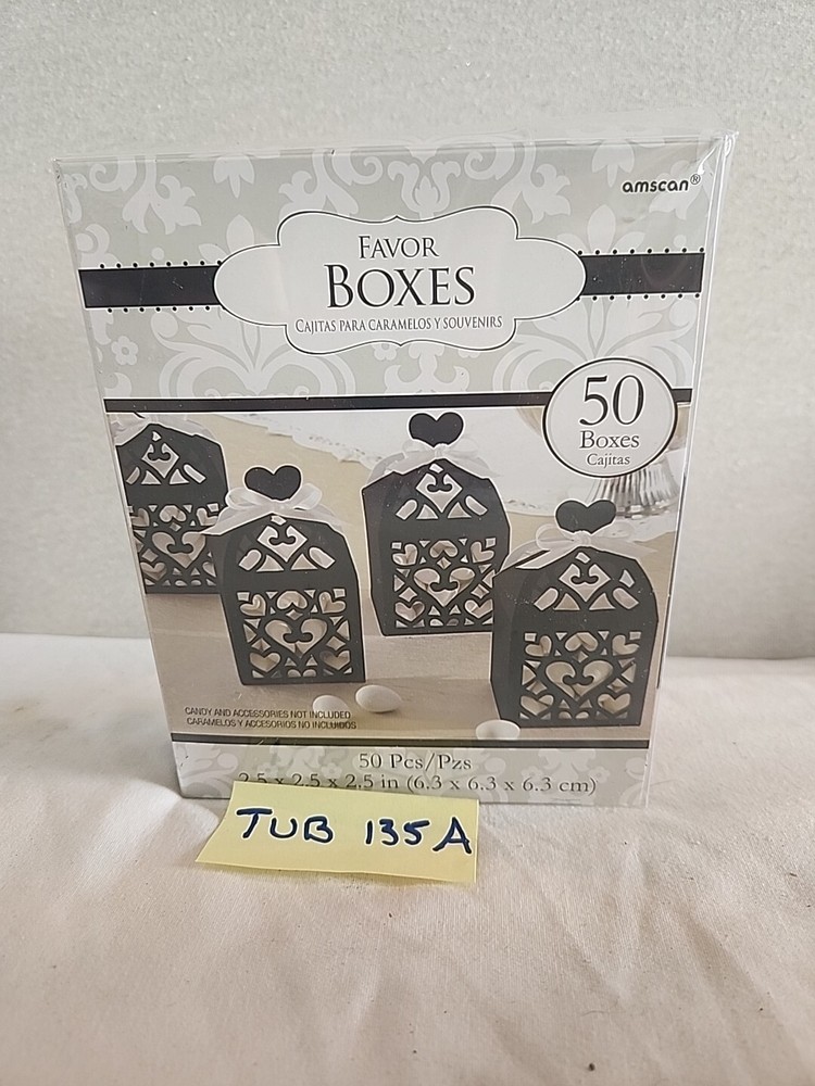 50 Pieces Party/Wedding Lantern Favor Boxes 2.5″ 2.5″ x 2.5″ NEW Black