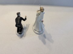 Weddingstar Caucasian Bride Fishing For Groom Cake Topper, Excellent Condition.