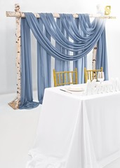 Wedding Arch Draping Fabric,4 Panels 28″ x20ft Dusty Blue Wedding Arch Drapes…