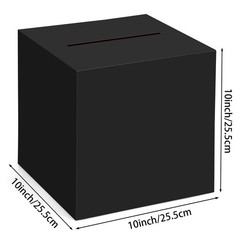 Black Card Box Holder With Slot 10 Inch Wedding Graduation Gift Money Envelope