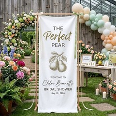 Custom Bridal Shower Banner, Perfect Pear Wedding Welcome Sign, Engagement Decor